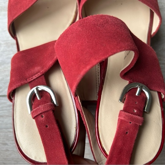 Franco Sarto Wine Suede Leather Wedge  Sandals - Picture 14 of 16